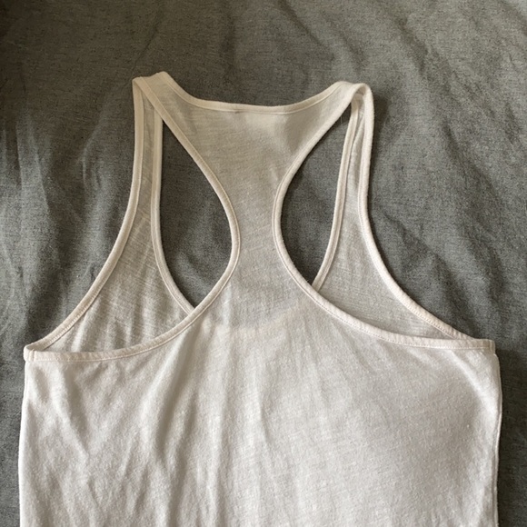 Pink racer back white shirt - Picture 3 of 3